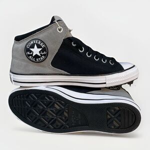Converse Chuck Taylor CTAS High Street Mid Men 9 Shoes Grey Black Sneaker New